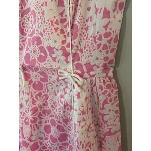 Vintage Tanner of North Carolina Pink and White Floral Sleeveless Sheath Dress 8